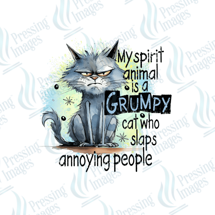 DTF 2502 My spirit animal is a grumpy cat - Pressing Images