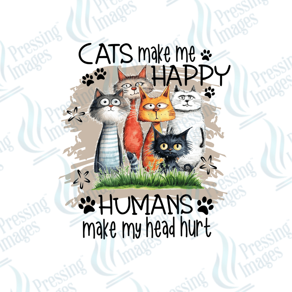 DTF 2517 Cats make me happy - Pressing Images