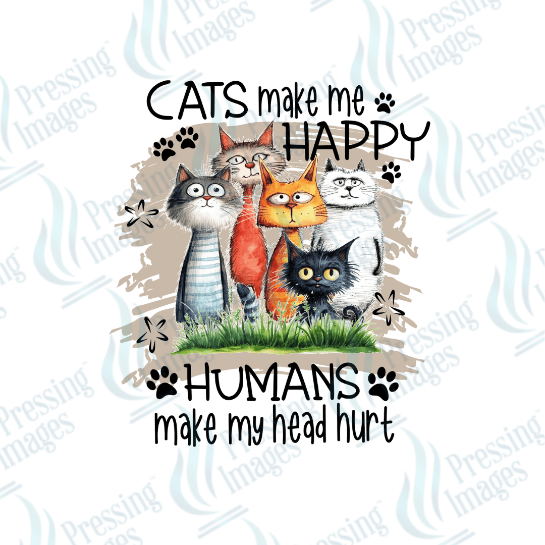 DTF 2517 Cats make me happy - Pressing Images
