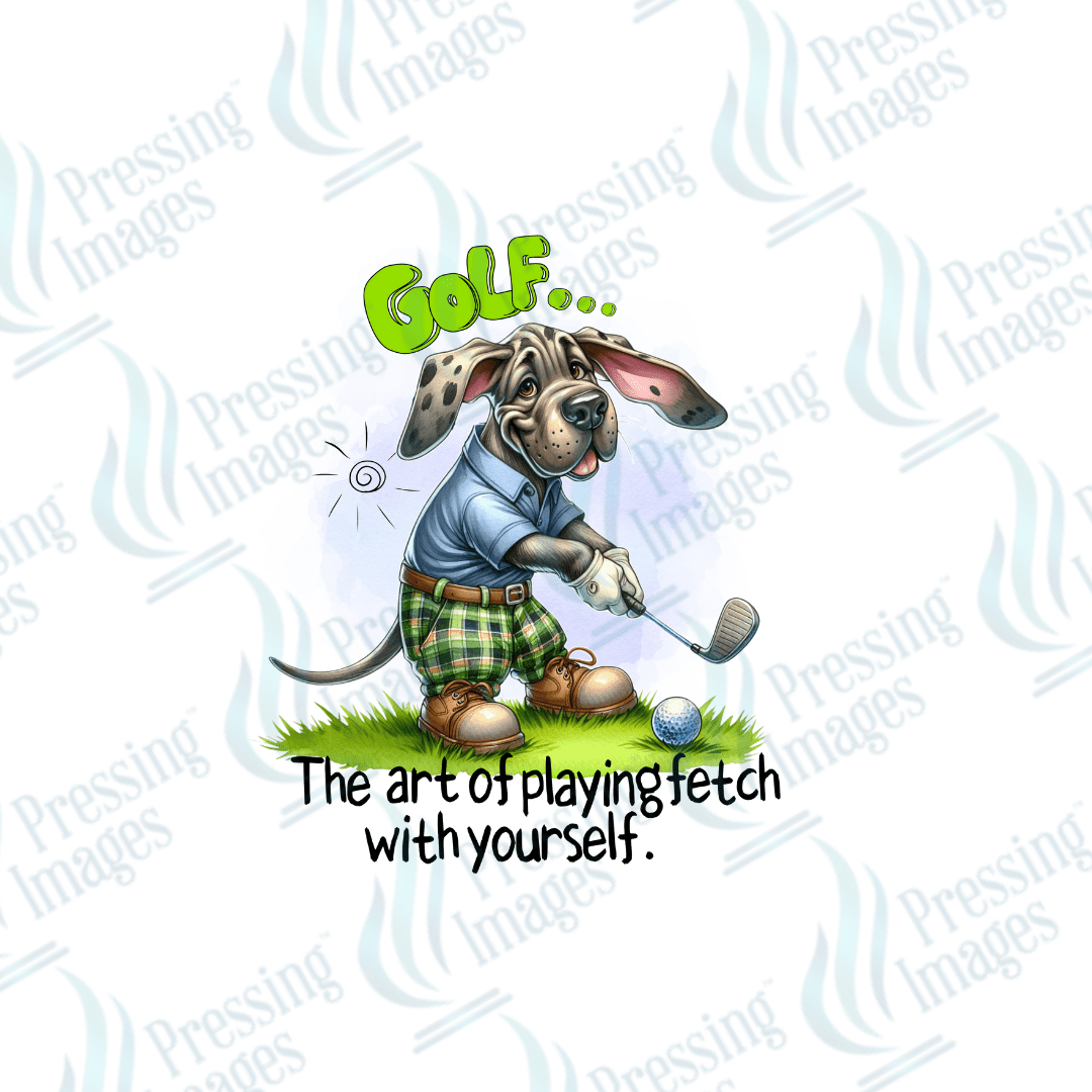 DTF 2528 Golf playing fetch with yourself - Pressing Images
