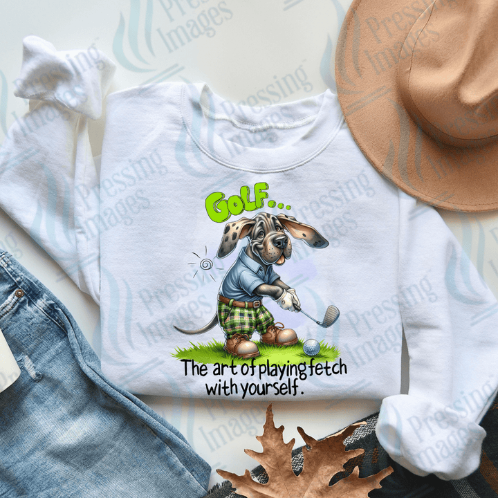 DTF 2528 Golf playing fetch with yourself - Pressing Images