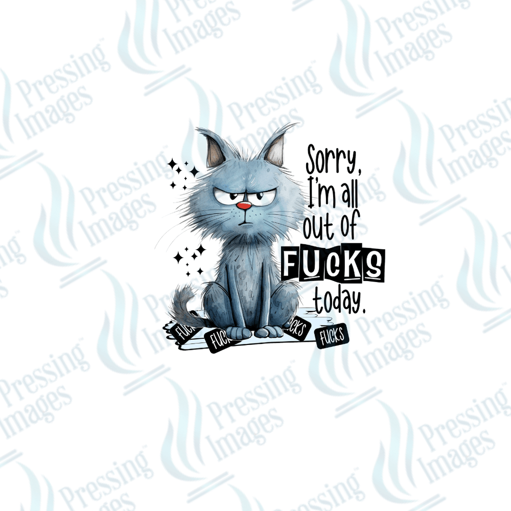 DTF 2556 Sorry I'm all out of fucks today - Pressing Images