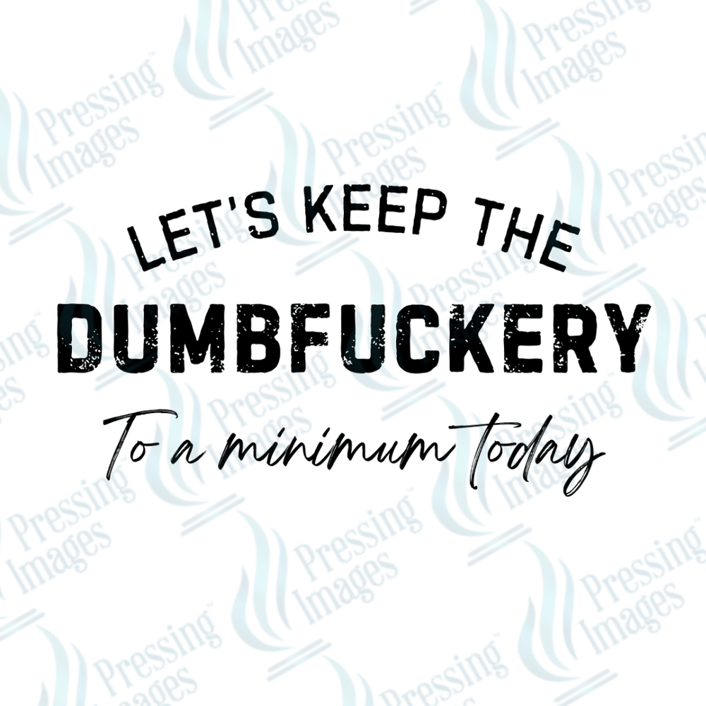 DTF 2585 Let's keep the dumbfuckery to a minimum - Pressing Images