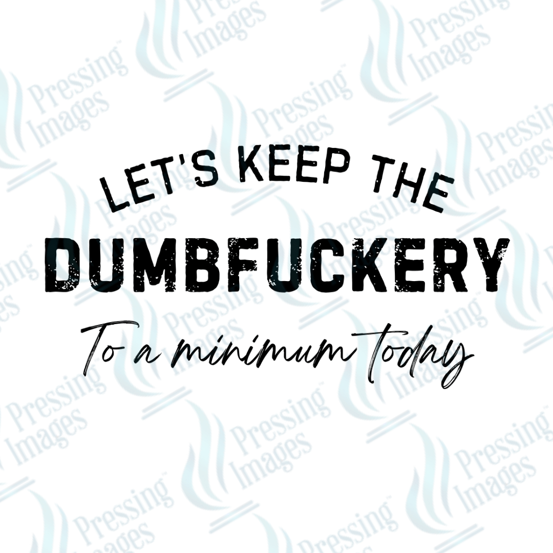 DTF 2585 Let's keep the dumbfuckery to a minimum - Pressing Images
