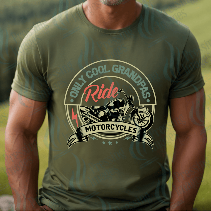 DTF 2587 Only cool Grandpa's ride motorcycles - Pressing Images