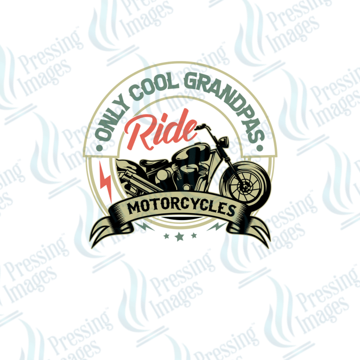 DTF 2587 Only cool Grandpa's ride motorcycles - Pressing Images