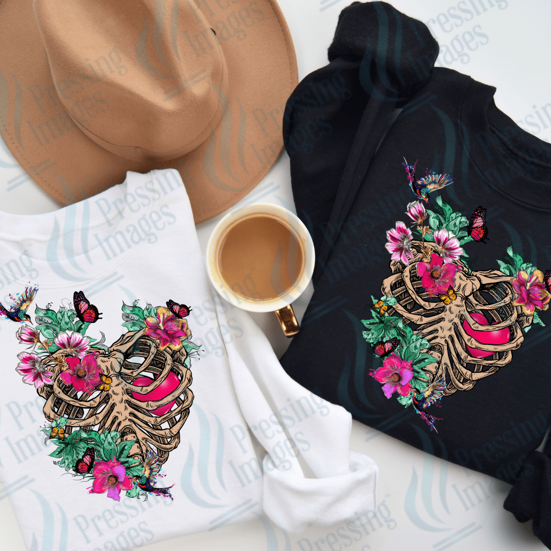 DTF 2628 Skeleton heart - Pressing Images