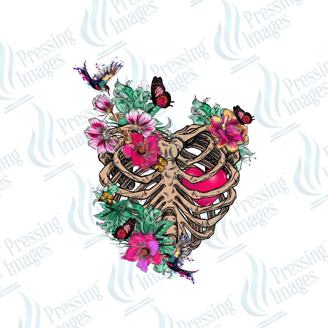 DTF 2628 Skeleton heart - Pressing Images