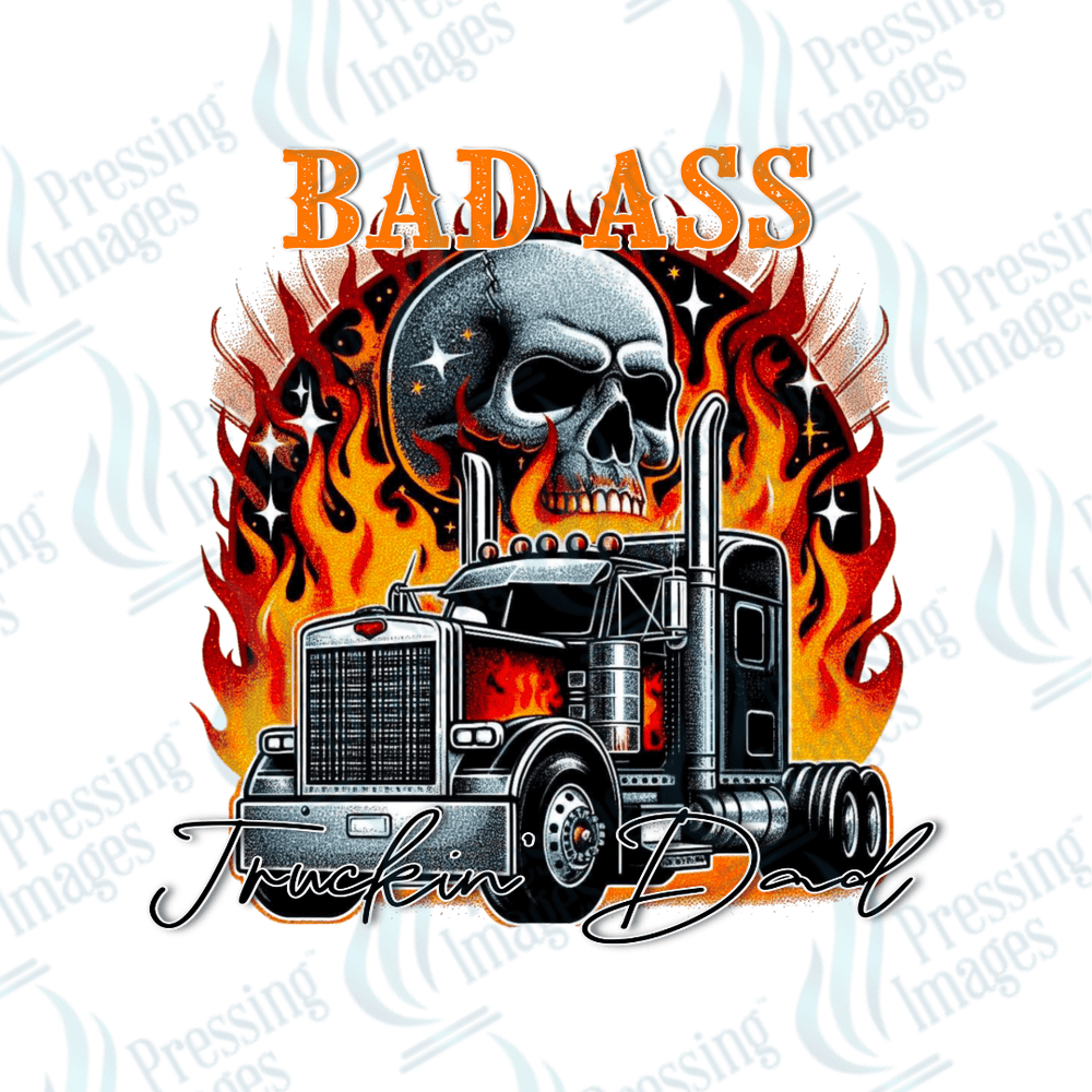 DTF 2637 Bad ass trucker dad - Pressing Images
