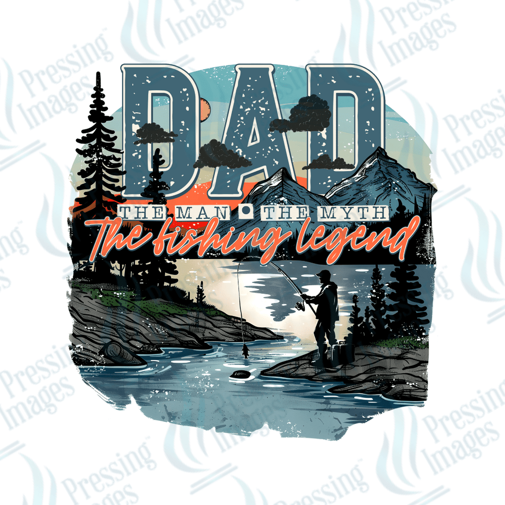 DTF 2643 Dad fishing legend - Pressing Images