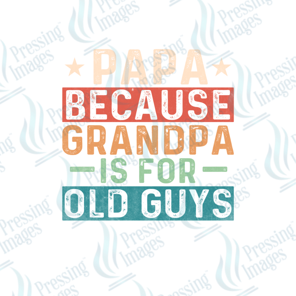 DTF 2653 Papa because grandpa is for old guys - Pressing Images