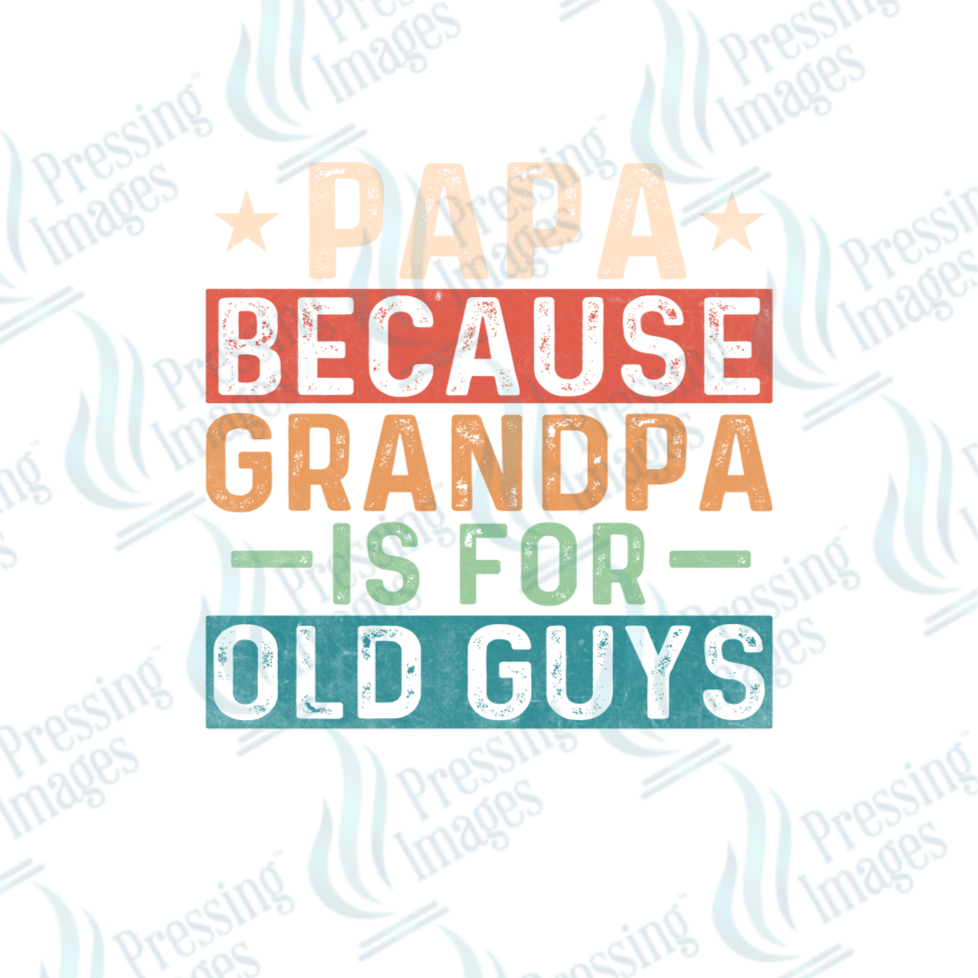 DTF 2653 Papa because grandpa is for old guys - Pressing Images