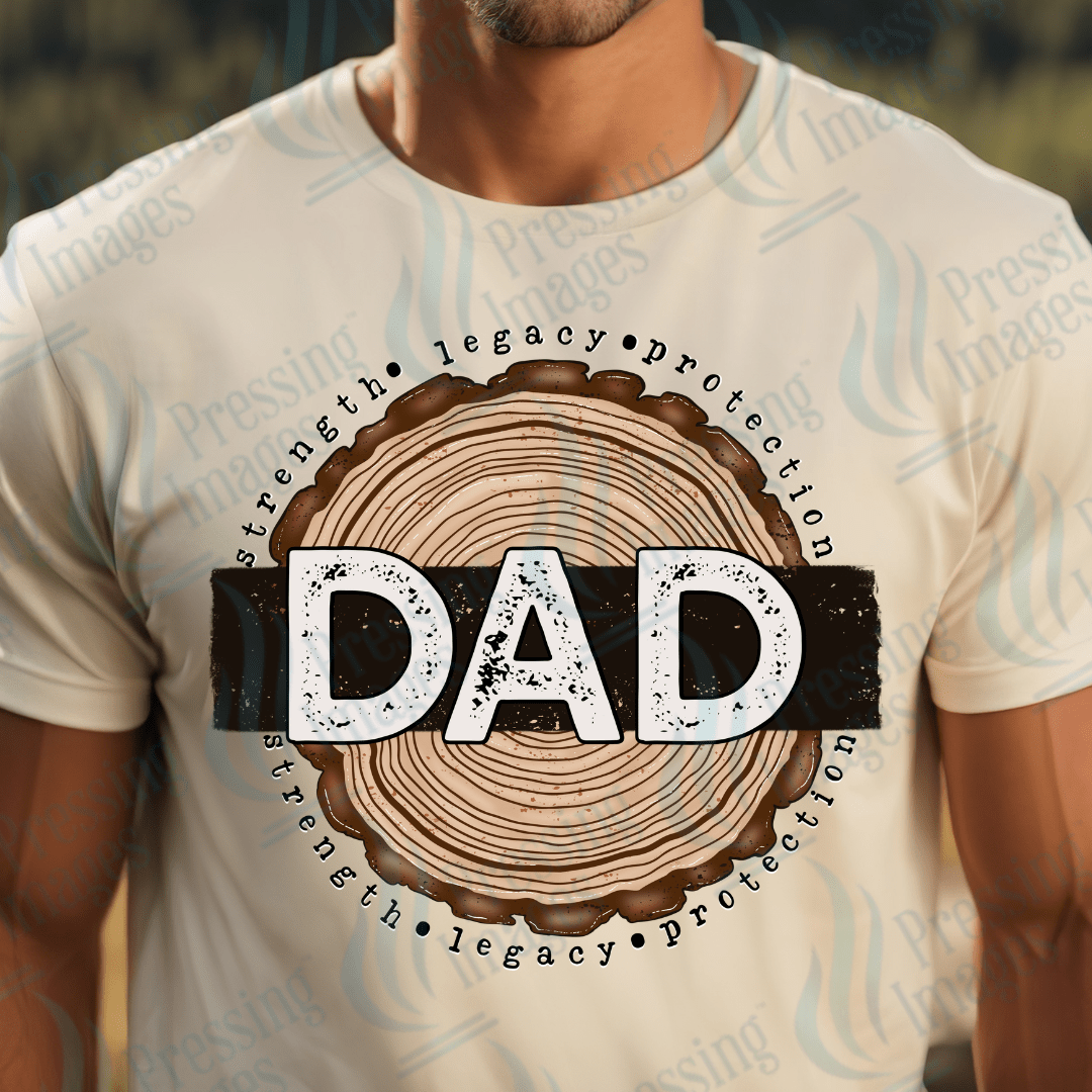 DTF 2685 Dad wood circle - Pressing Images