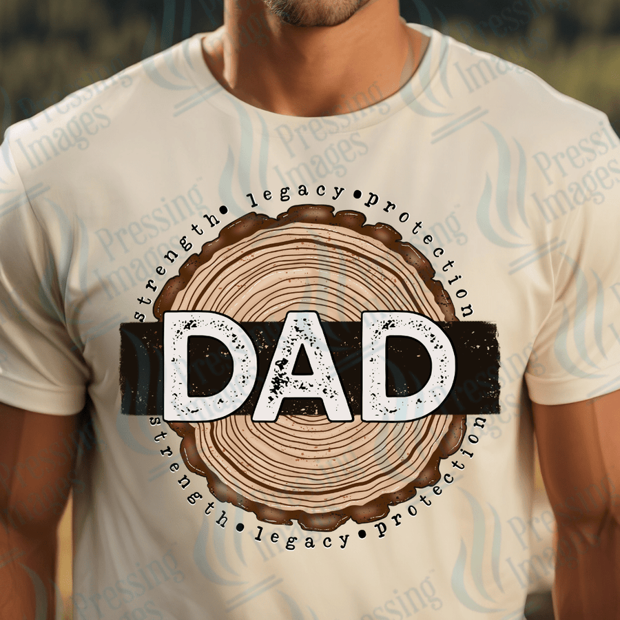 DTF 2685 Dad wood circle - Pressing Images