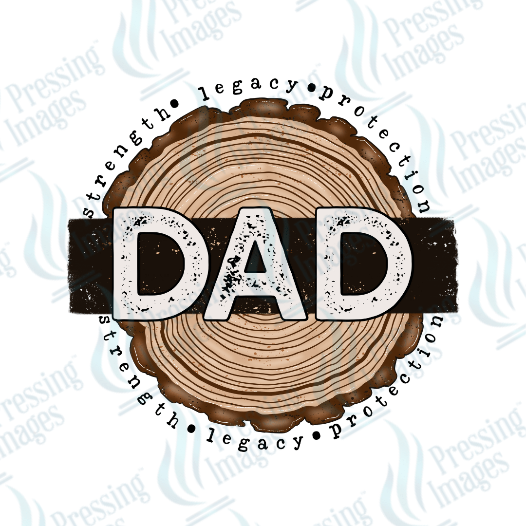 DTF 2685 Dad wood circle - Pressing Images