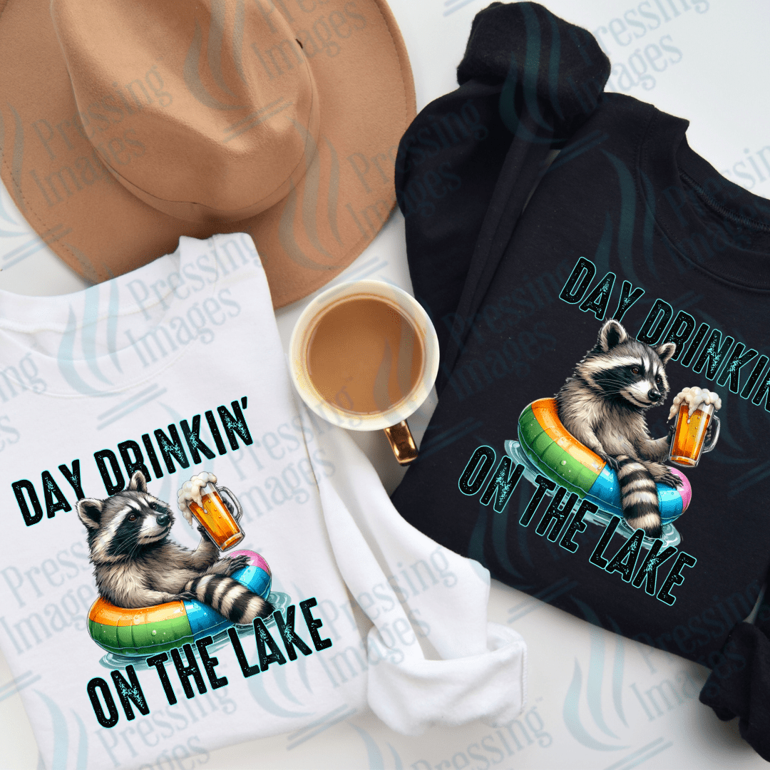 DTF 2687 Day drinkin on lake racoon - Pressing Images