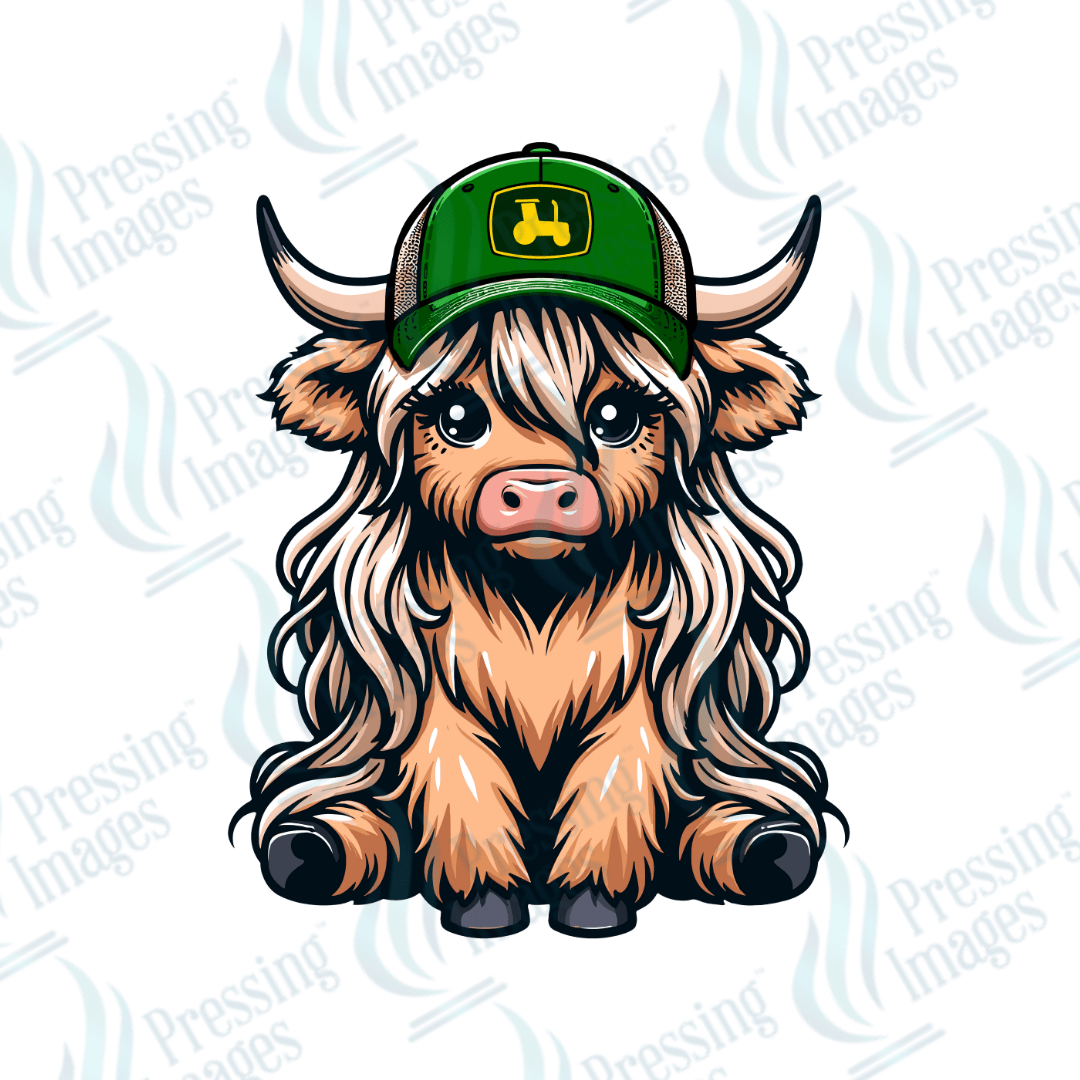 DTF 2697 Cow with hat - Pressing Images
