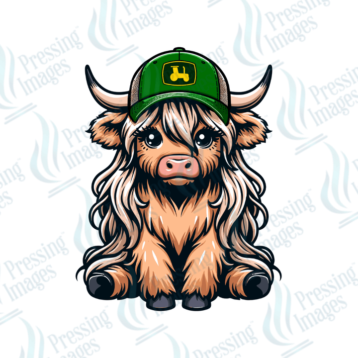 DTF 2697 Cow with hat - Pressing Images
