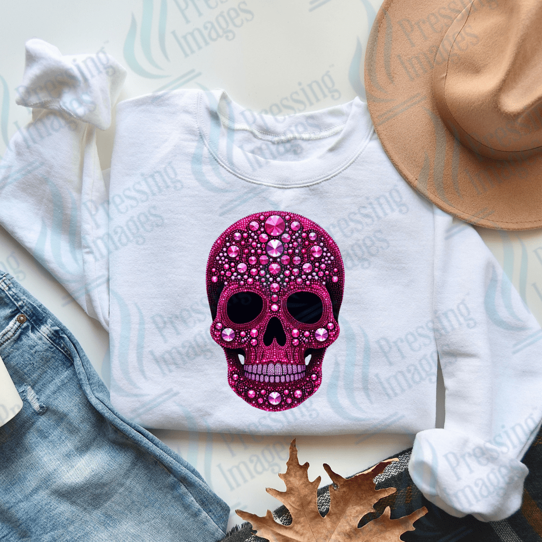 DTF 2706 Pink Skull - Pressing Images