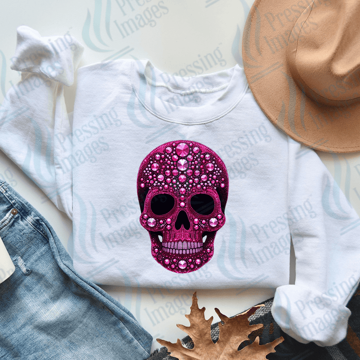 DTF 2706 Pink Skull - Pressing Images