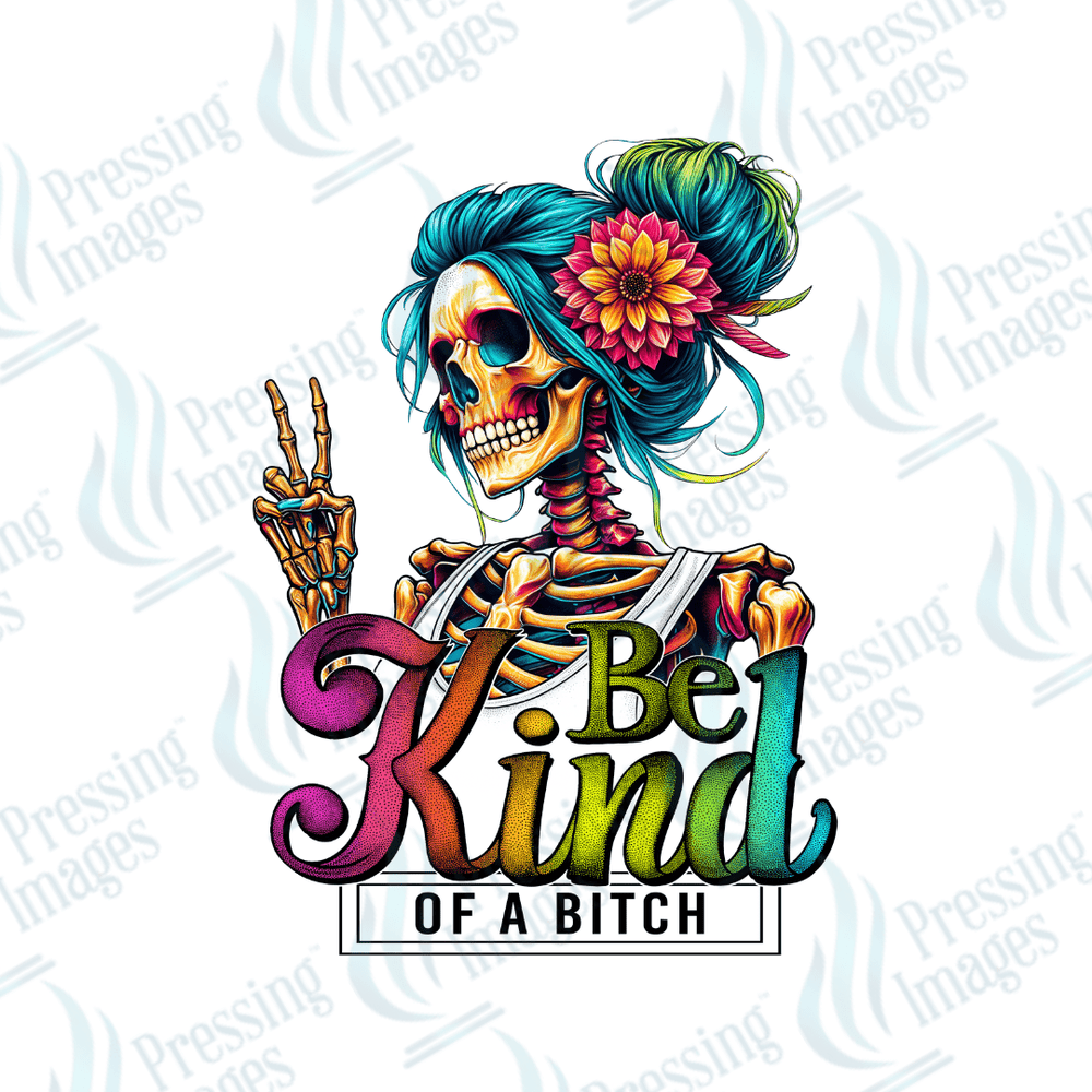 DTF 2713 Be kind skullie - Pressing Images