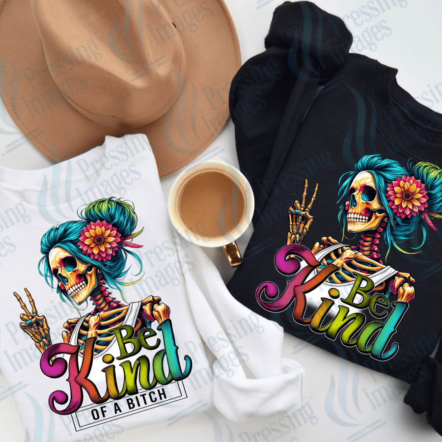 DTF 2713 Be kind skullie - Pressing Images