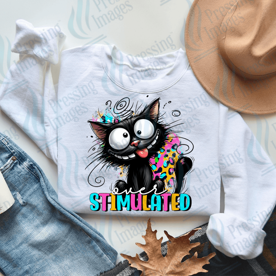 DTF 2735 Overstimulated cat - Pressing Images