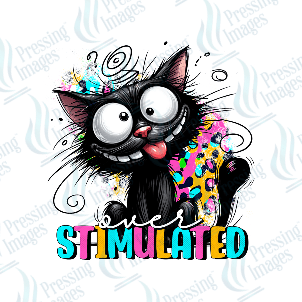 DTF 2735 Overstimulated cat - Pressing Images