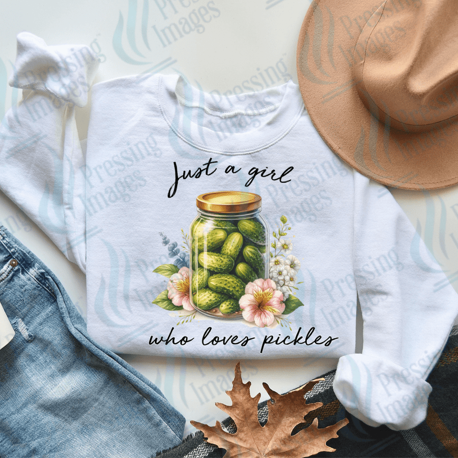 DTF 2745 Just a girl who loves pickles - Pressing Images