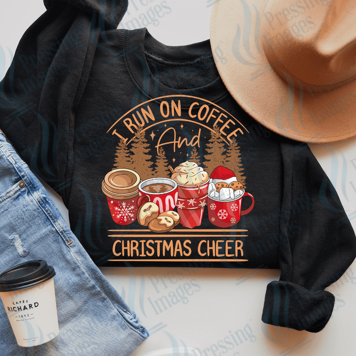 DTF 2839 I run on coffee and Christmas cheer - Pressing Images