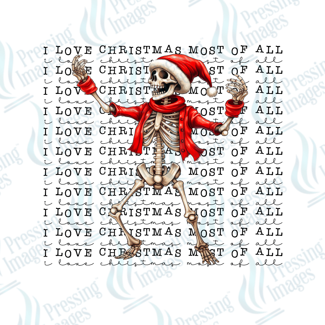 DTF 2840 Skullie I love Christmas most of all - Pressing Images