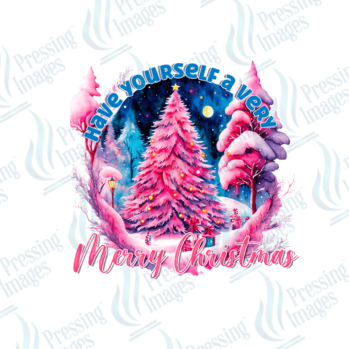 DTF 2844 Pink Merry Christmas - Pressing Images