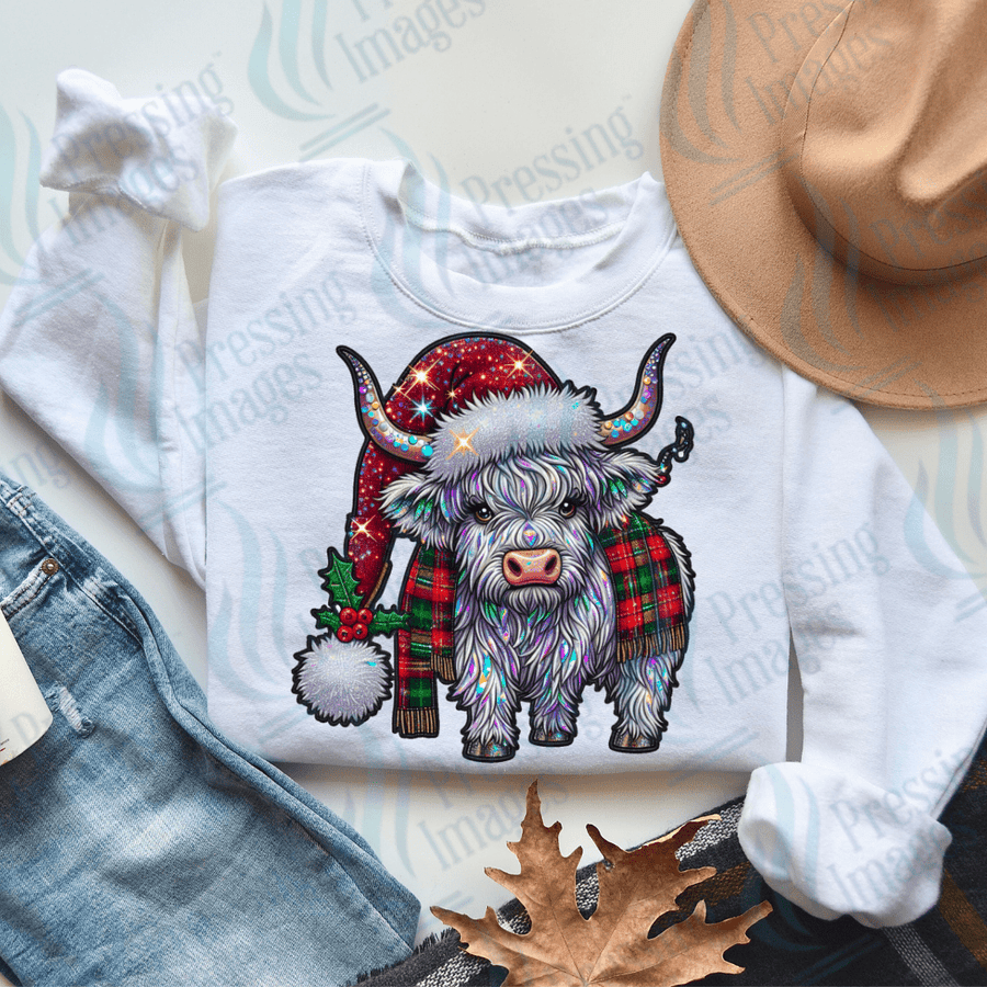 DTF 2857 Sparkle Christmas highland - Pressing Images