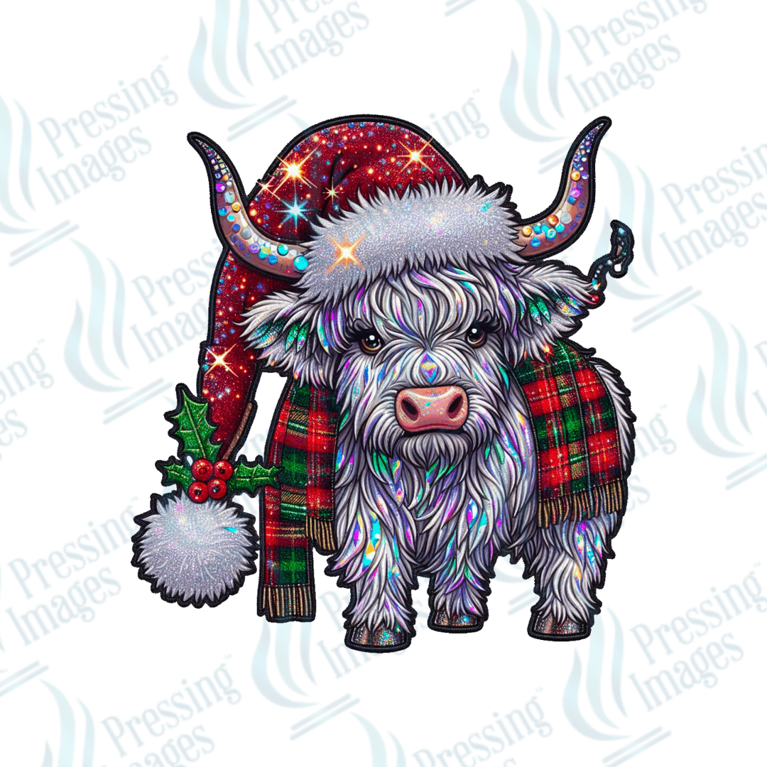 DTF 2857 Sparkle Christmas highland - Pressing Images
