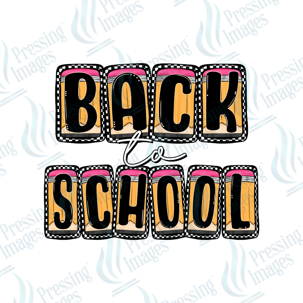 DTF 2862 Back to school pencils - Pressing Images