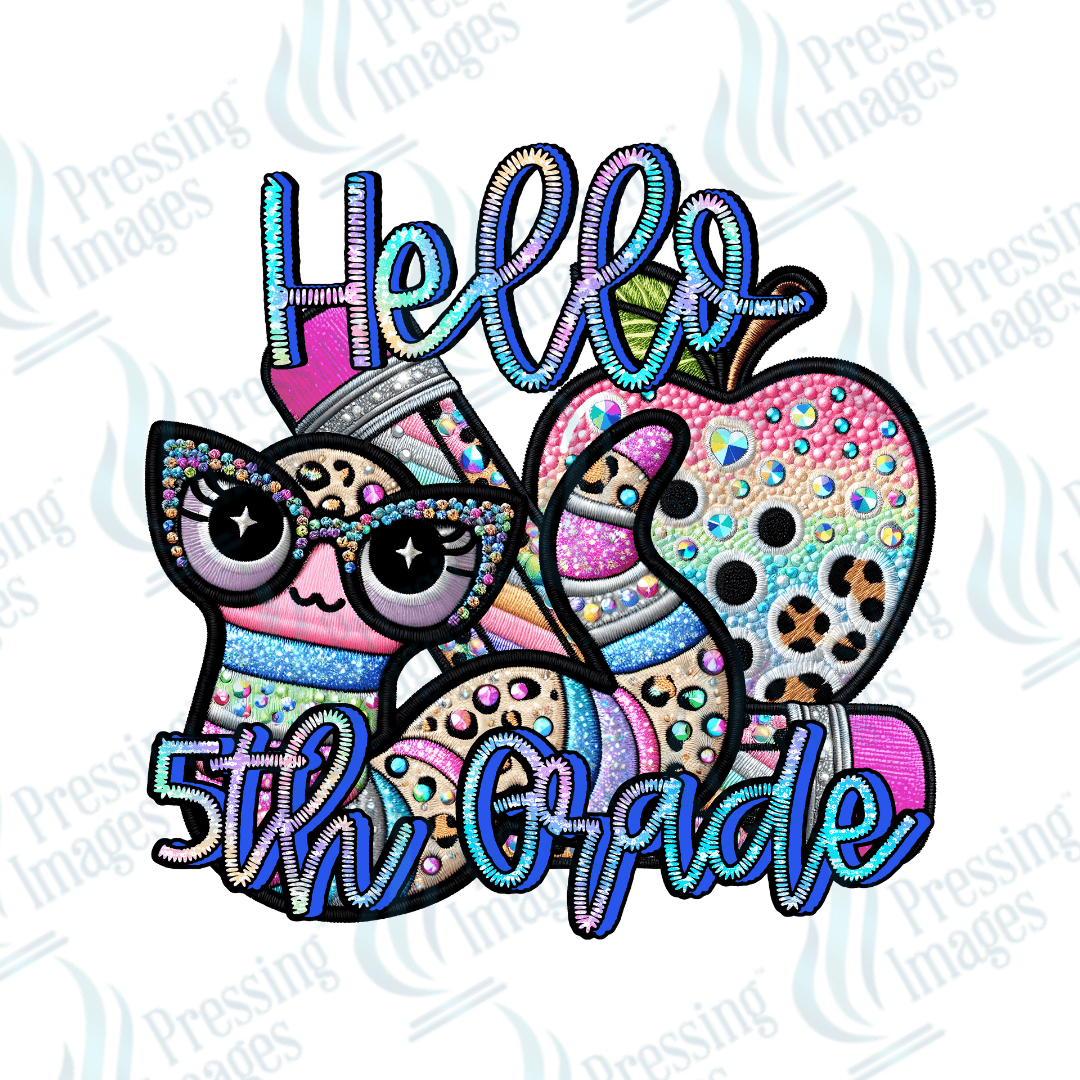 DTF 2867 Hello bookworm back to school - Pressing Images