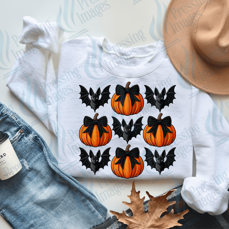 DTF 2873 Bat and pumpkin croquette - Pressing Images