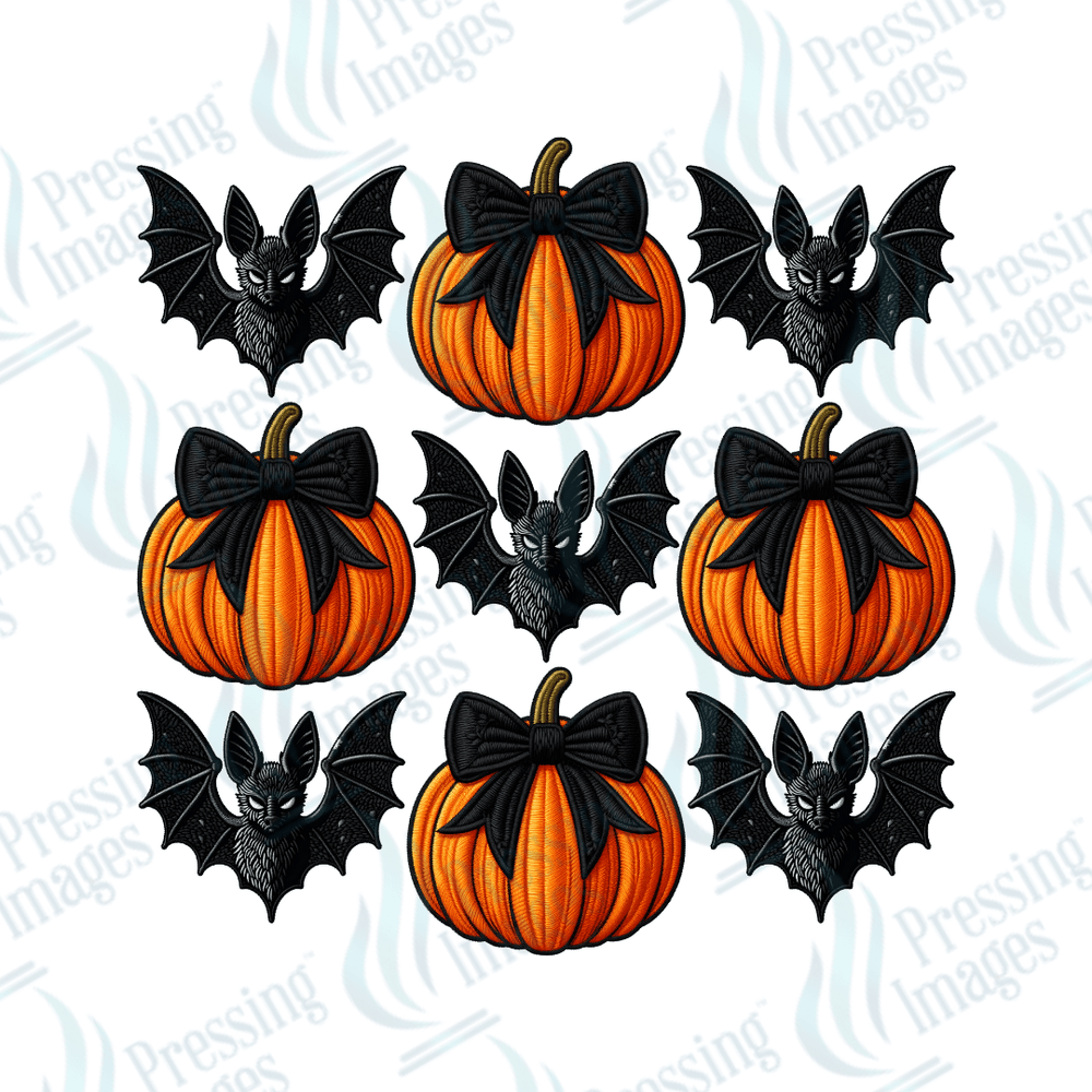 DTF 2873 Bat and pumpkin croquette - Pressing Images