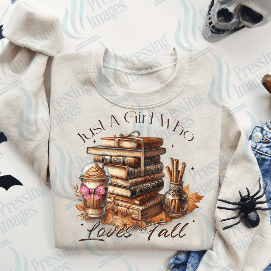 DTF 2906 Girl who loves fall - Pressing Images