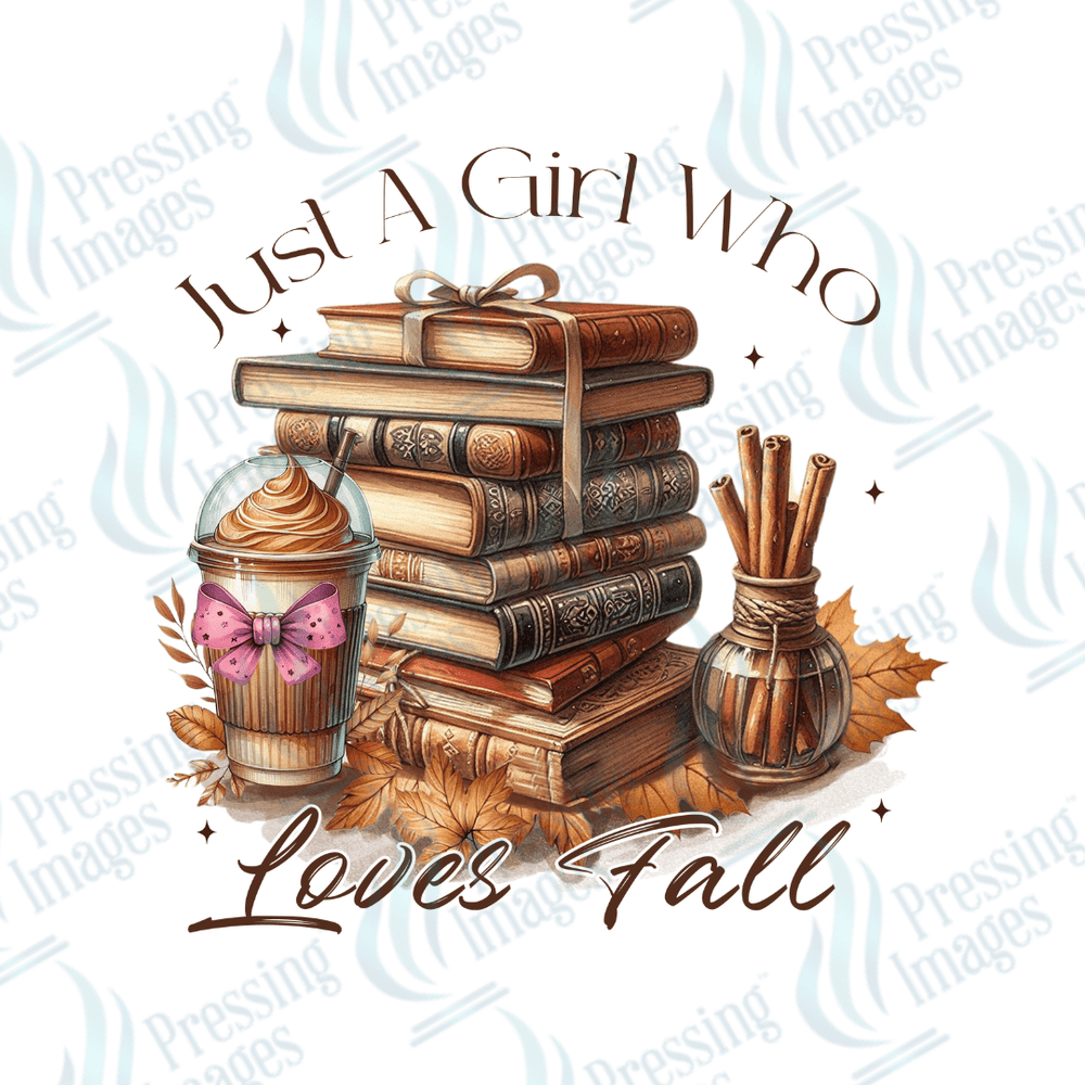 DTF 2906 Girl who loves fall - Pressing Images