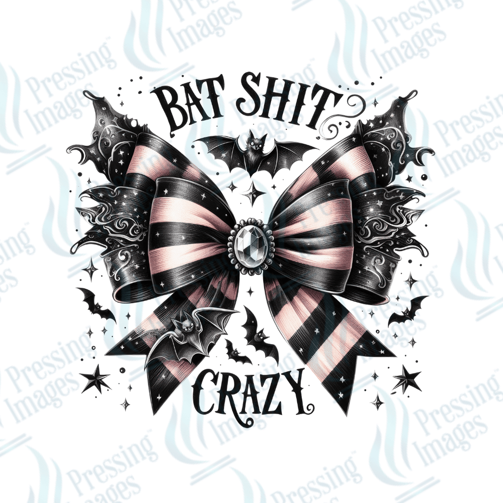 DTF 2920 Pink striped bow - Pressing Images