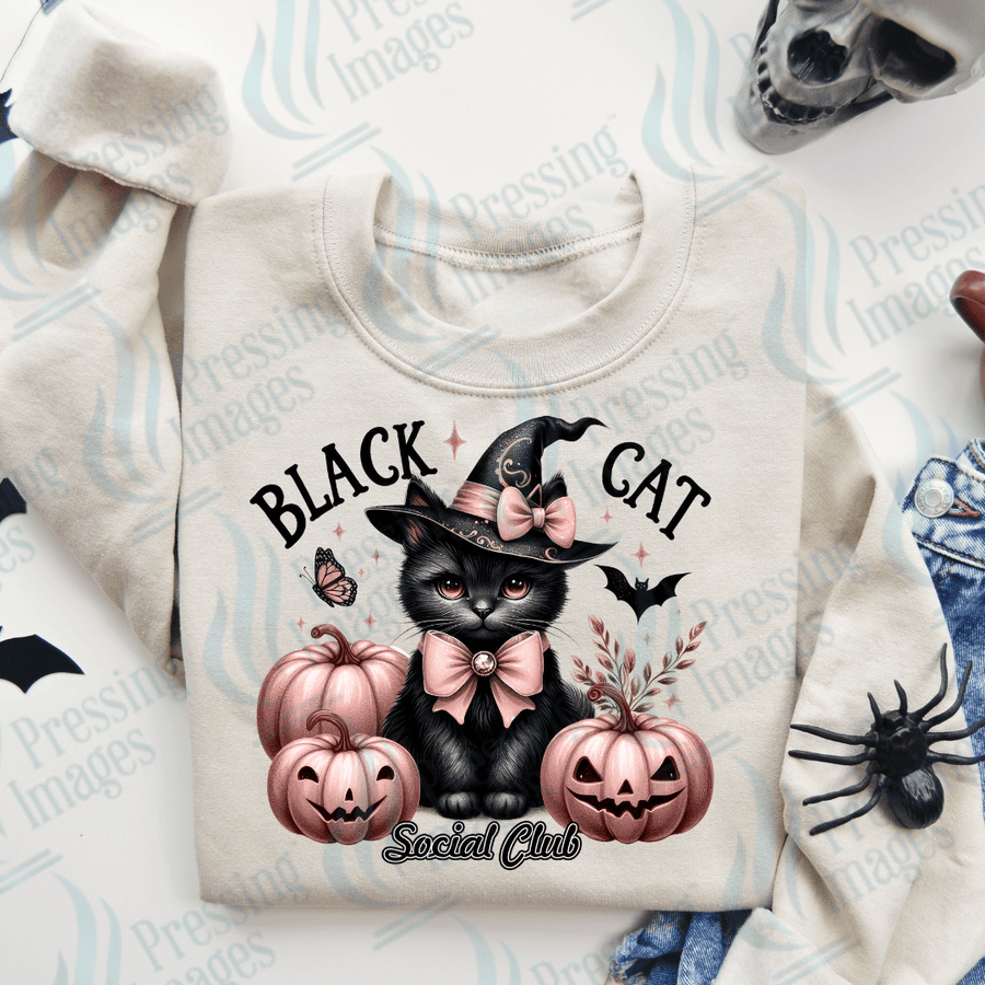 DTF 2921 Black cat social club - Pressing Images