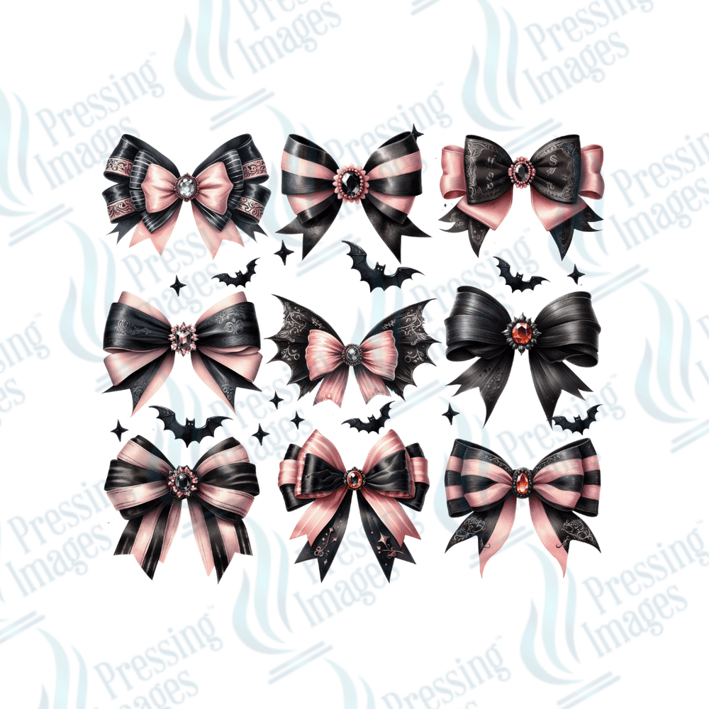 DTF 2922 Pink black bow croquette - Pressing Images