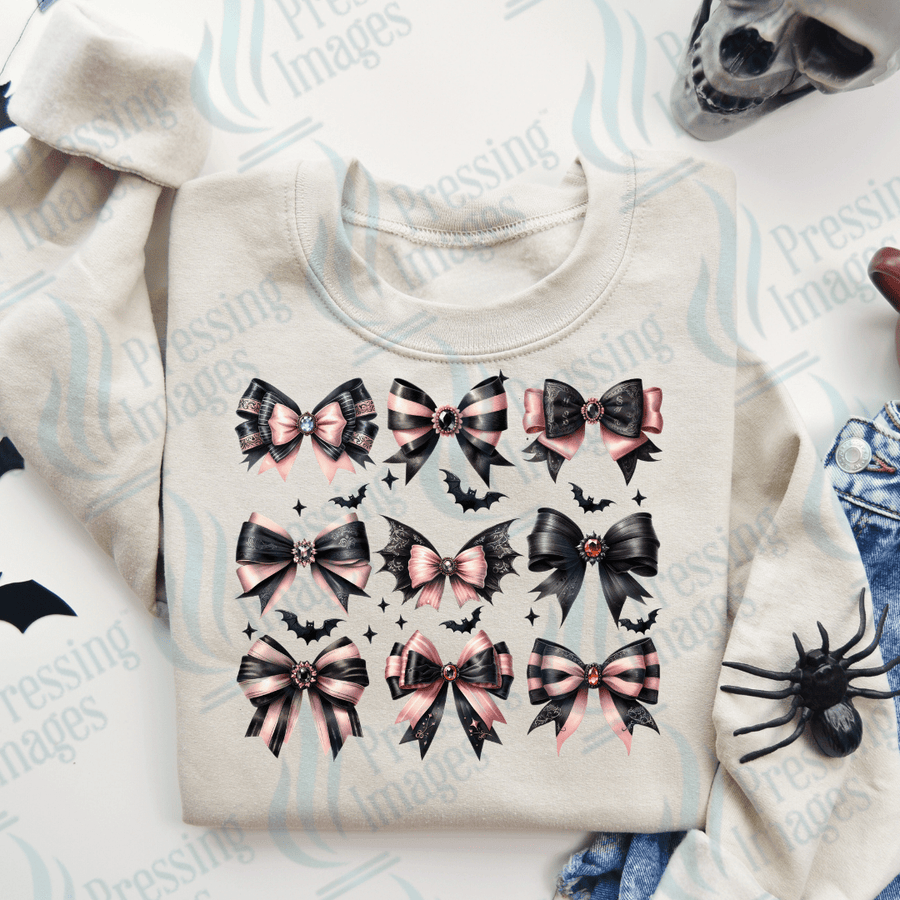 DTF 2922 Pink black bow croquette - Pressing Images