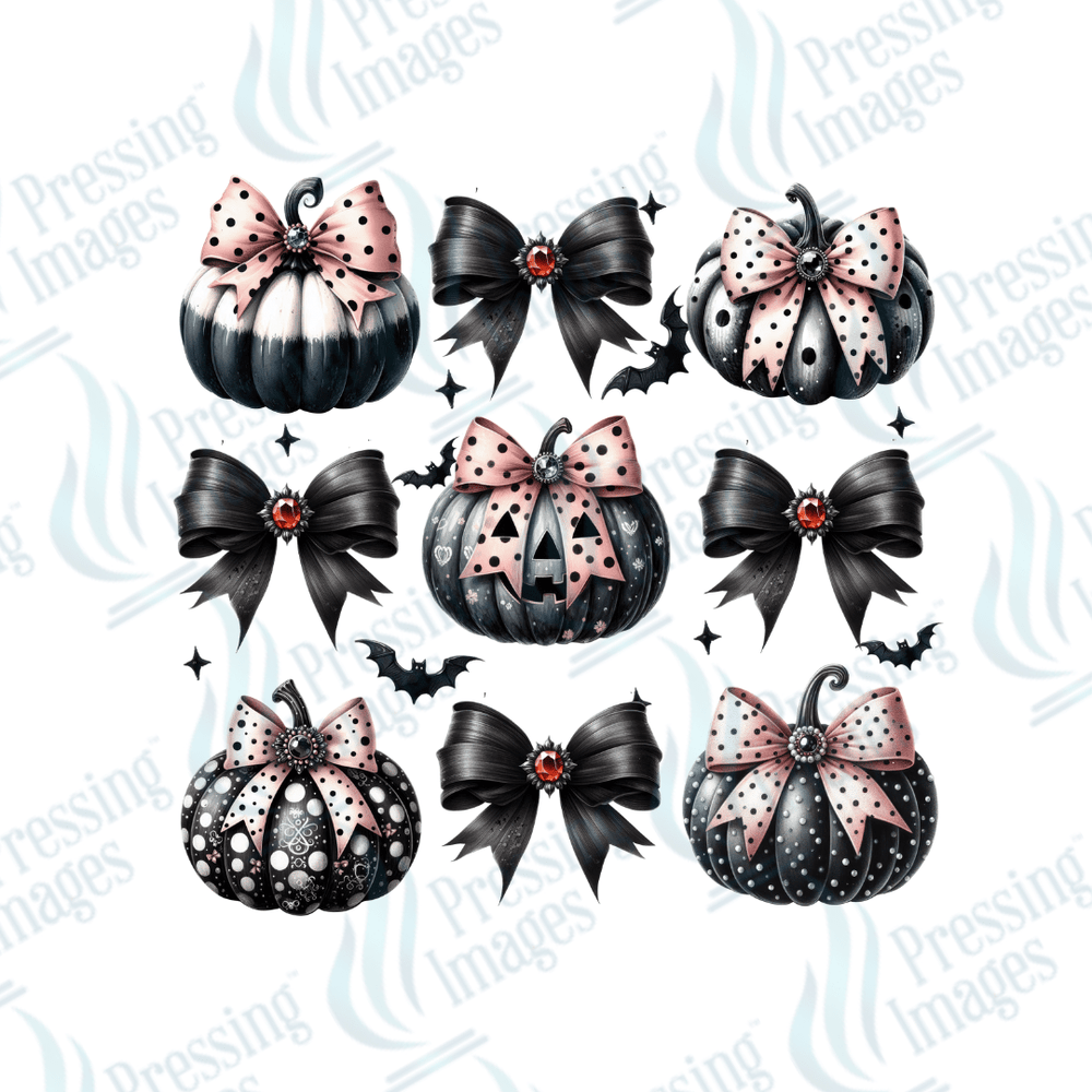DTF 2933 Pumpkin and bow - Pressing Images