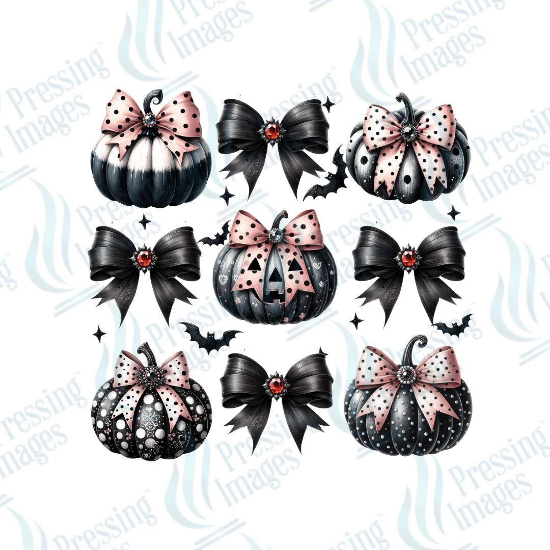 DTF 2933 Pumpkin and bow - Pressing Images