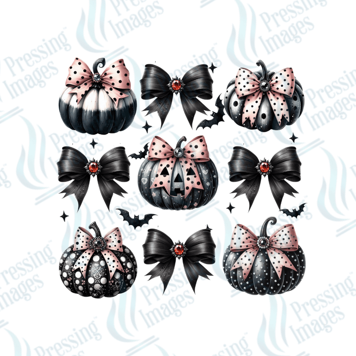 DTF 2933 Pumpkin and bow - Pressing Images