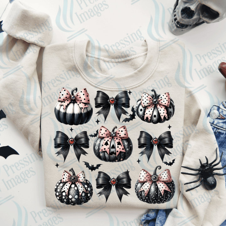 DTF 2933 Pumpkin and bow - Pressing Images