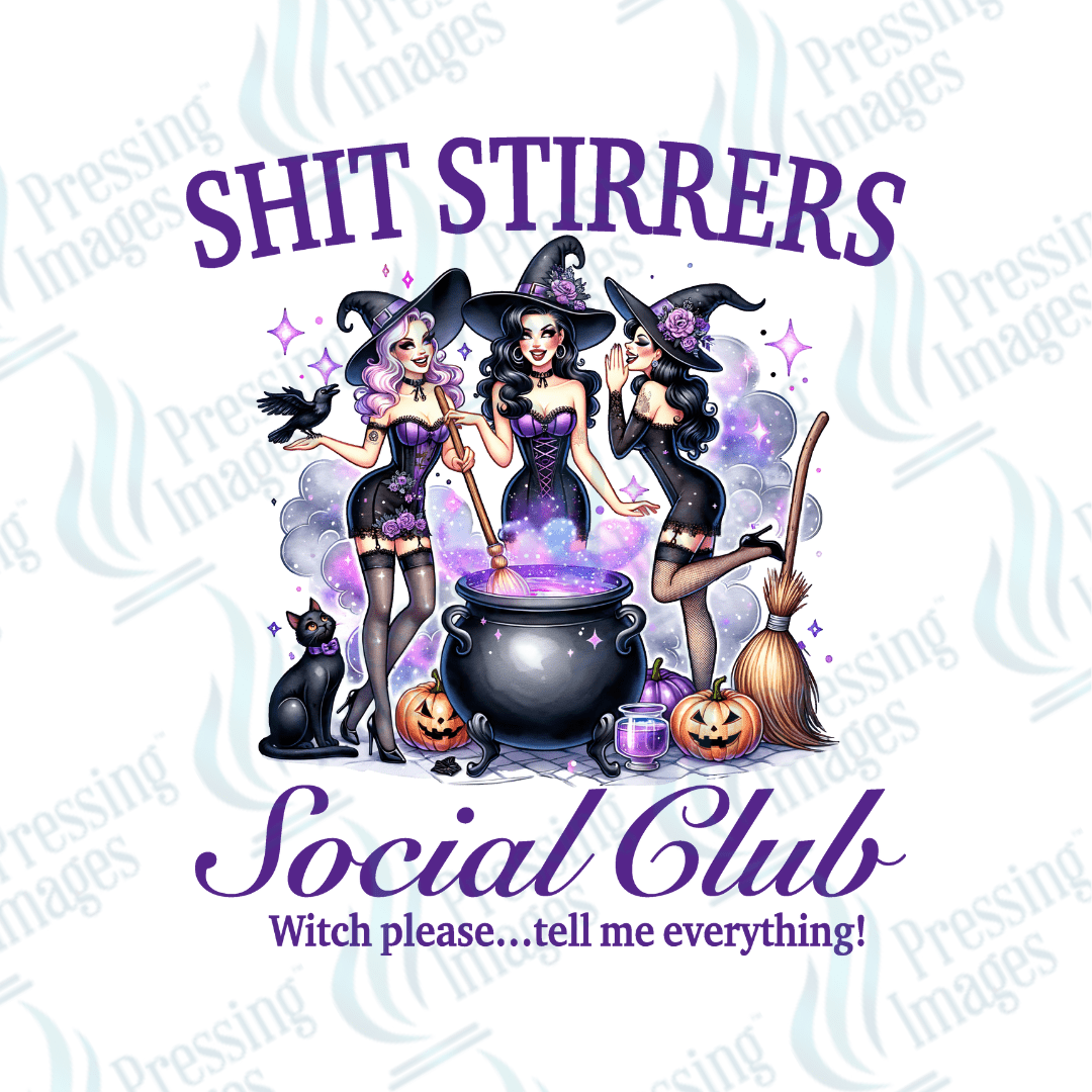DTF 2934 Shit stirrers social club - Pressing Images