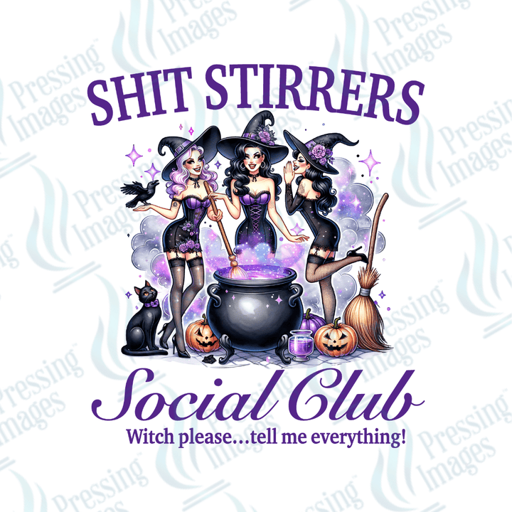 DTF 2934 Shit stirrers social club - Pressing Images